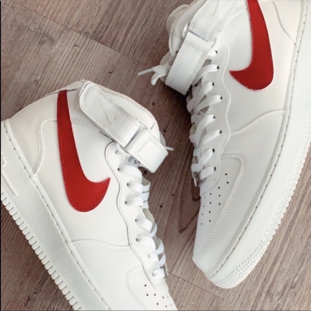⚡️Custom Red Air Force 1 Mids⚡️